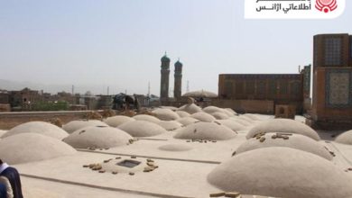 آغاز کار خشت فرش بام های مسجد جامع وتاریخی هرات